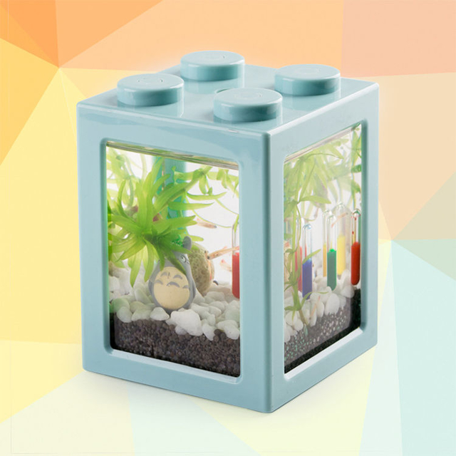 Acrylic Fish Tank Aquarium  Office Mini Cuboid Fish Tank Cylinder Round Acrylic coffee table Betta Fish Tank out door