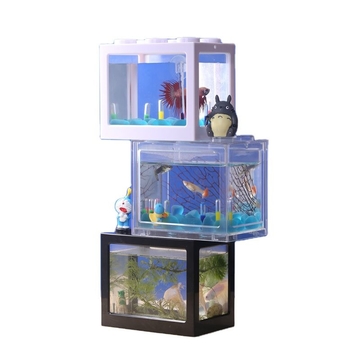 Acrylic Fish Tank Aquarium  Office Mini Cuboid Fish Tank Cylinder Round Acrylic coffee table Betta Fish Tank out door