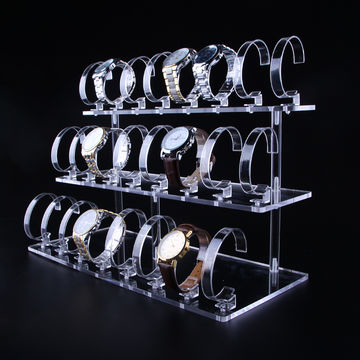 Custom Logo Watch Shop Exhibition Watch Display Stand Acrylic Watch Holder