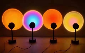 2021 USB Button Rainbow Sunset Lamp Projector Atmosphere Led Night Light Home Coffee Shop Sunset Rainbow Projector Night Lights