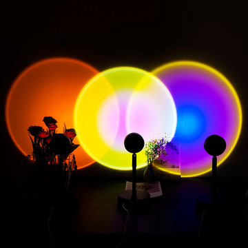 2021 Hot Selling Sunset Lamp Projector Warm Art Wall Light Decoration Home Led Fancy Lights Romantic Rainbow Lamps